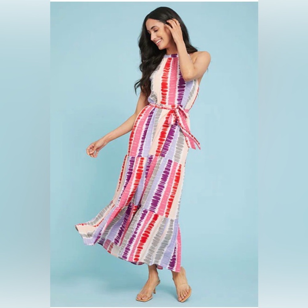 THML Striped Halter Maxi Dress Social Threads